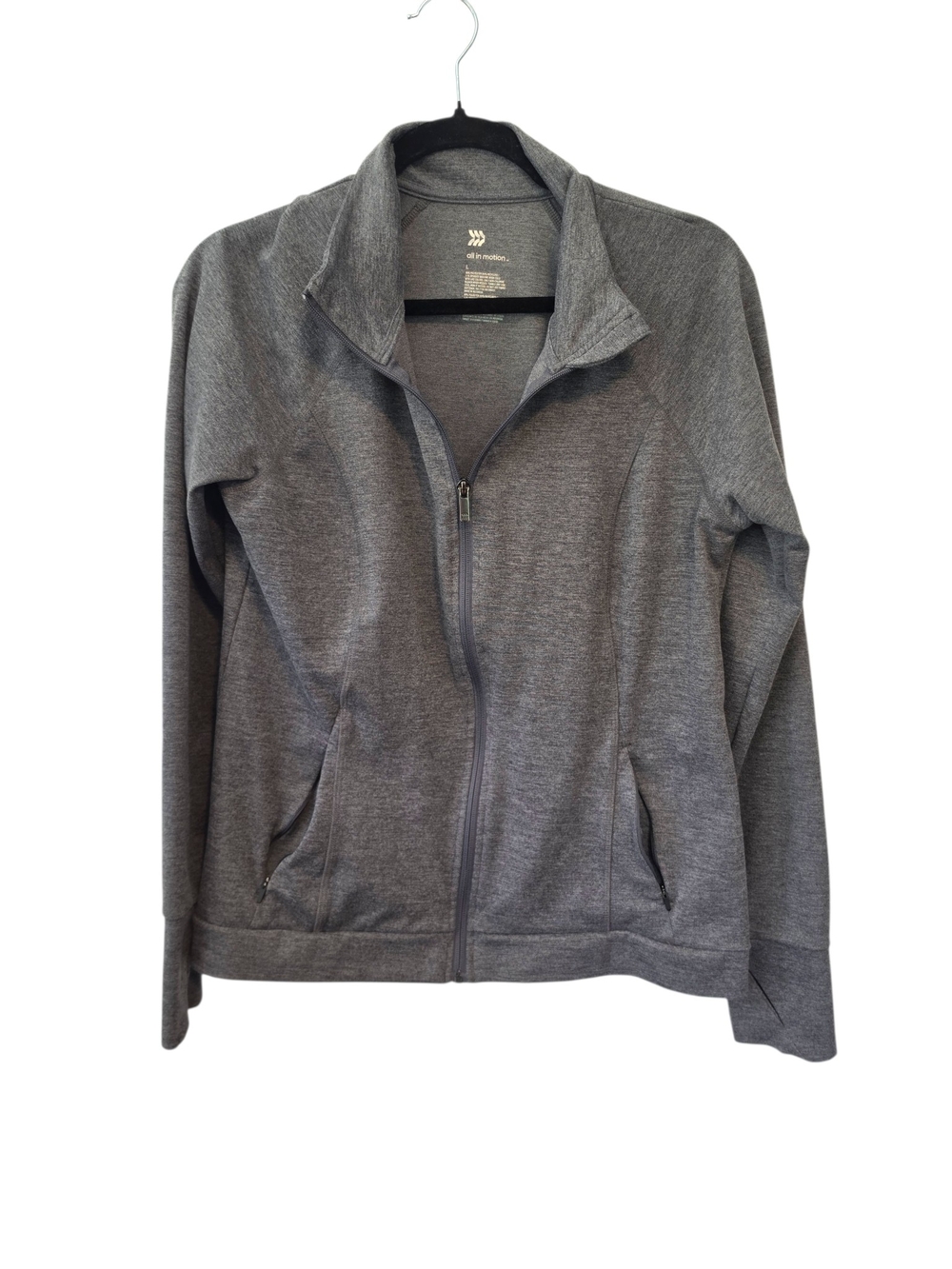 All in Motion Athletic Full-Zip Jacket Gray Size Large